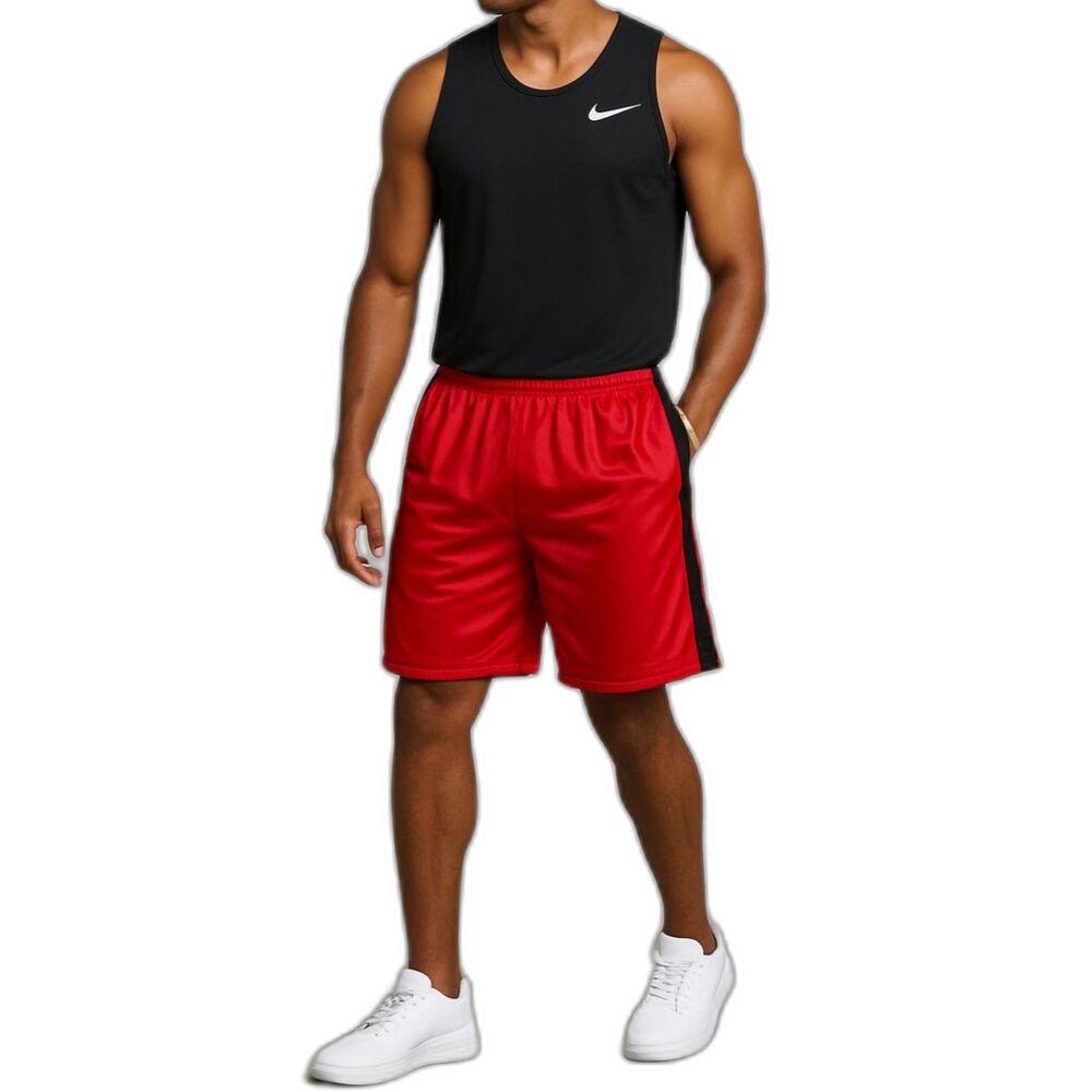 Nike Mens Basketball Shorts Red & Black | XL